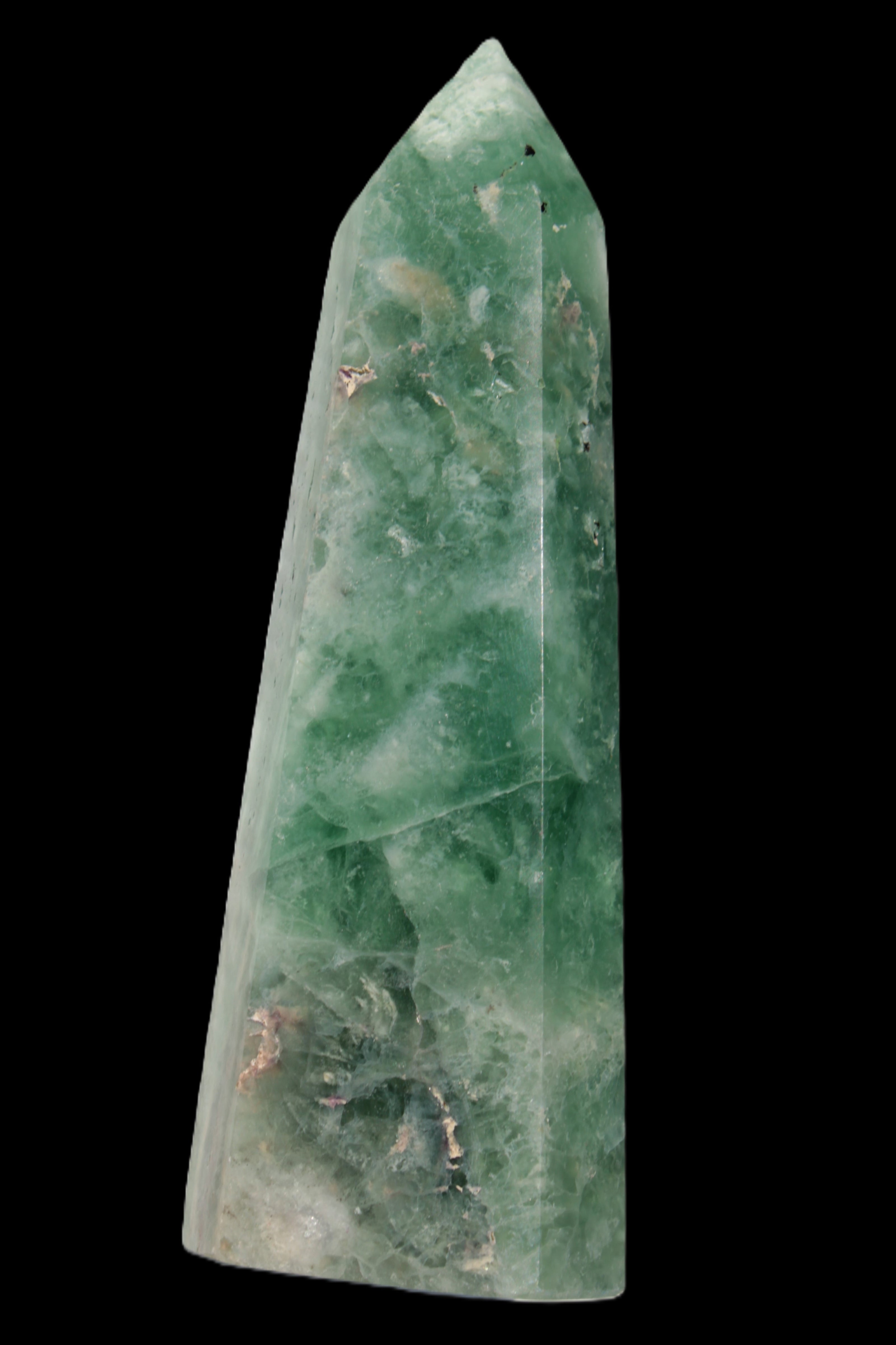Green Fluorite obelisk 707g in sunlight,  Rocks and Things Store