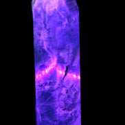 Green Fluorite obelisk 707g in UV light,  Rocks and Things Store