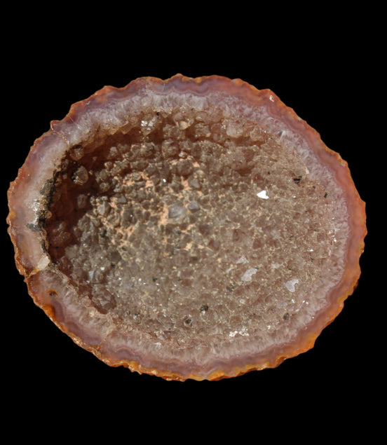 Warring States Carnelian druzy Agate geode 21g in sunlight - Rocks and Things Store