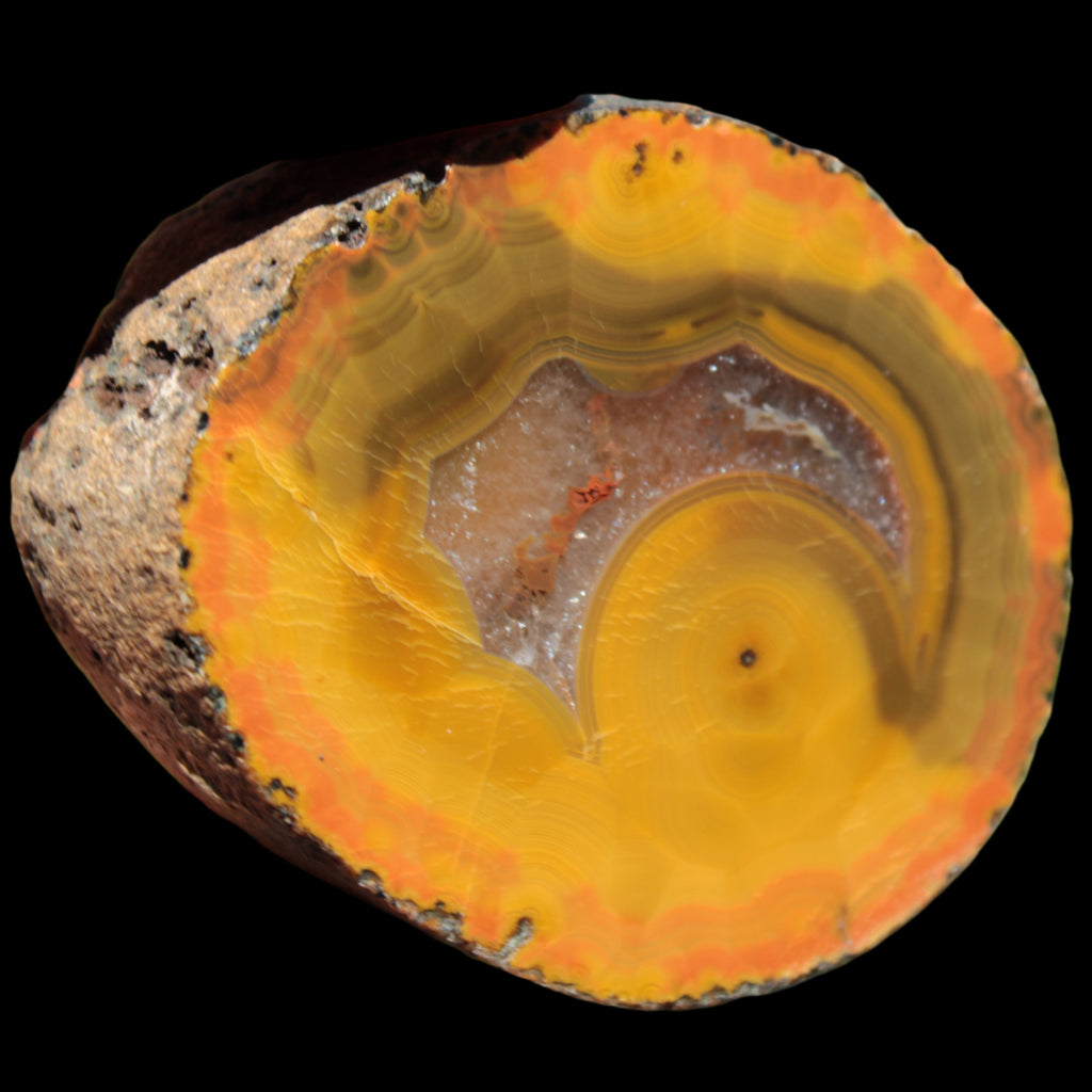 Warring States Carnelian red and yellow silk banded Agate 71g - Rocks and Things Store