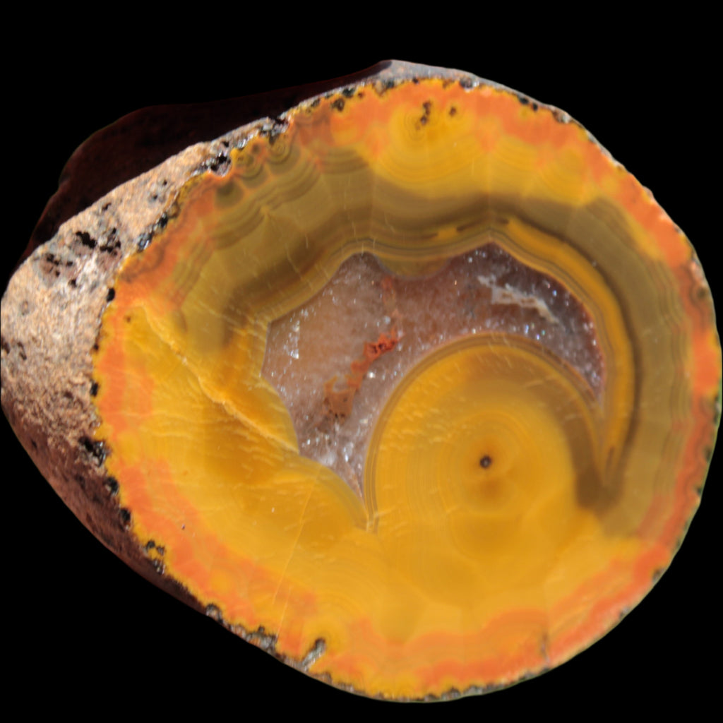 Warring States Carnelian red and yellow silk banded Agate 71g - Rocks and Things Store