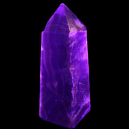 Dark Fluorite obelisk 180*76mm 1775g in UV light - Rocks and Things Store