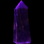 Dark Fluorite obelisk 180*76mm 1775g in UV light - Rocks and Things Store