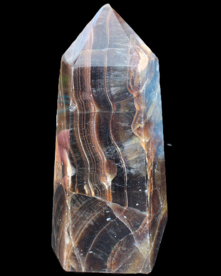 Dark Fluorite obelisk 180*76mm 1775g in sunlight - Rocks and Things Store
