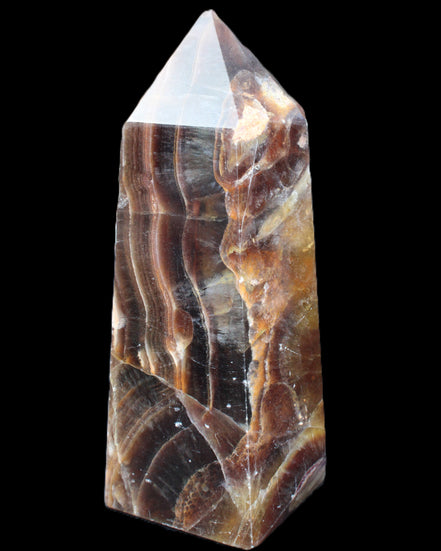 Dark Fluorite obelisk 180*76mm 1775g in sunlight - Rocks and Things Store