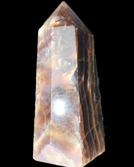 Dark Fluorite obelisk 180*76mm 1775g in sunlight - Rocks and Things Store