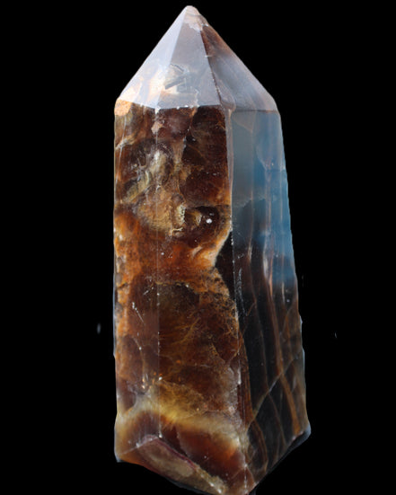 Dark Fluorite obelisk 180*76mm 1775g in sunlight - Rocks and Things Store