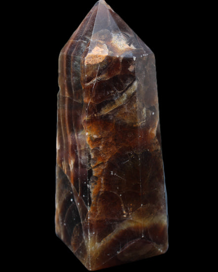 Dark Fluorite obelisk 180*76mm 1775g in sunlight - Rocks and Things Store