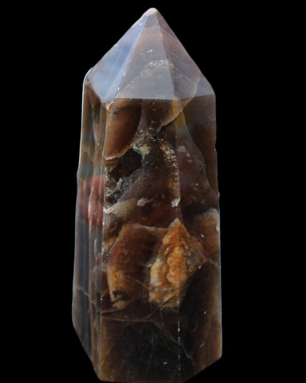 Dark Fluorite obelisk 180*76mm 1775g in sunlight - Rocks and Things Store