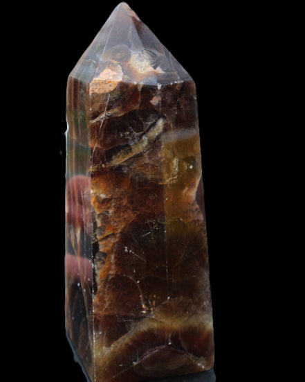 Dark Fluorite obelisk 180*76mm 1775g in sunlight - Rocks and Things Store