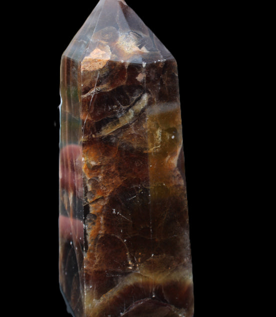 Dark Fluorite obelisk 180*76mm 1775g in sunlight - Rocks and Things Store