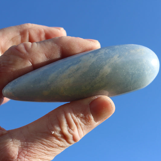 Celestite massage wand from Madagascar 145g Rocks and Things