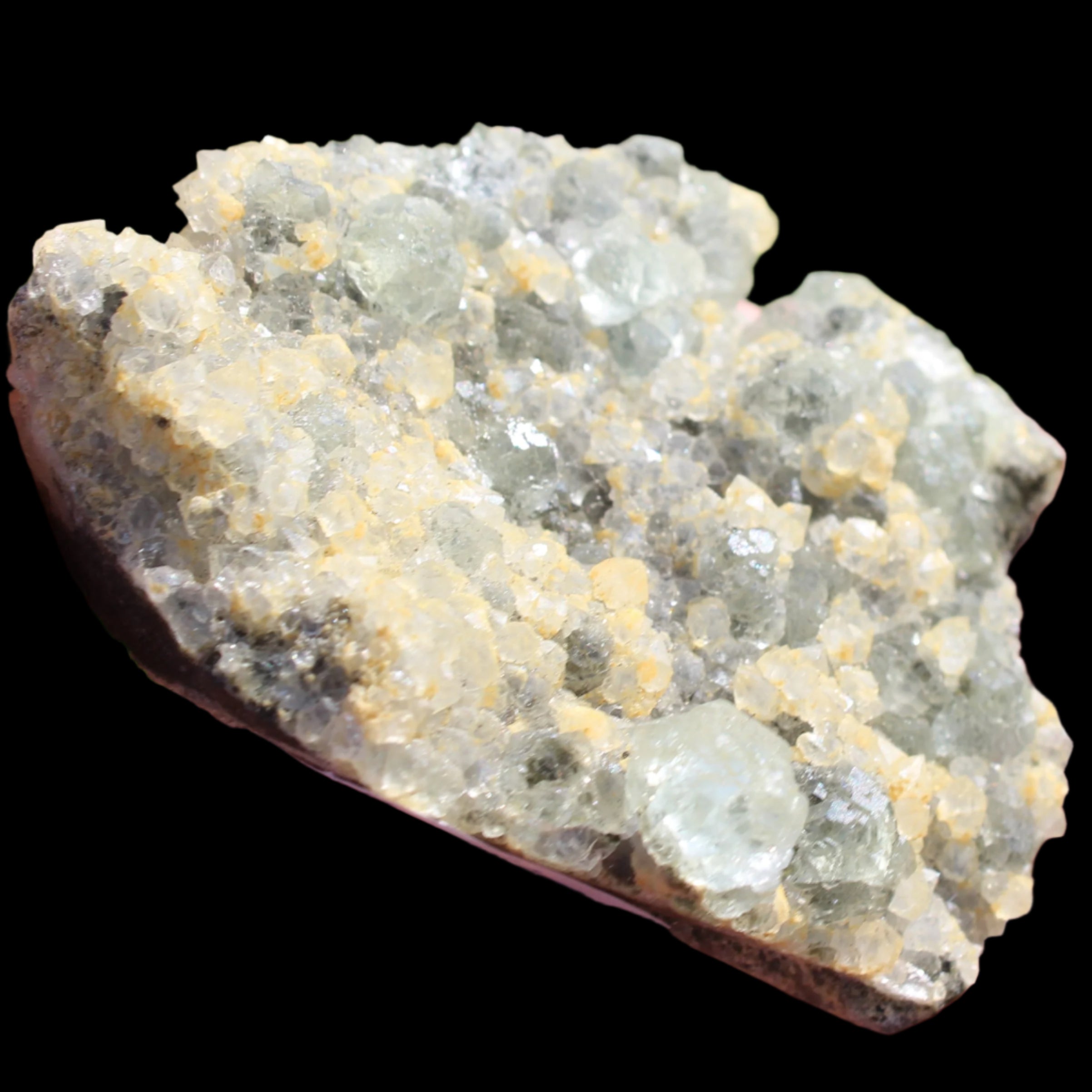 Fluorite green and yellow cubic crystal cluster 110g in sunlight - Rocks and Things Store