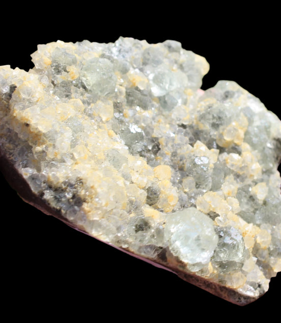 Fluorite green and yellow cubic crystal cluster 110g in sunlight - Rocks and Things Store