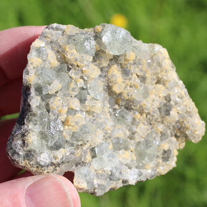 Fluorite green and yellow cubic crystal cluster 110g Rocks and Things