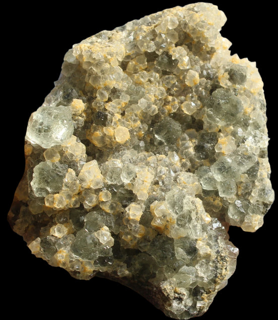 Fluorite green and yellow cubic crystal cluster 110g in sunlight - Rocks and Things Store