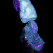 Blue Amber from Mozambique 1/2 pieces 37-40mm 14-20g in UV light - Rocks and Things Store