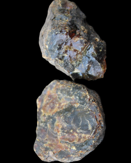 Blue Amber from Mozambique 1/2 pieces 37-40mm 14-20g in sunlight - Rocks and Things Store