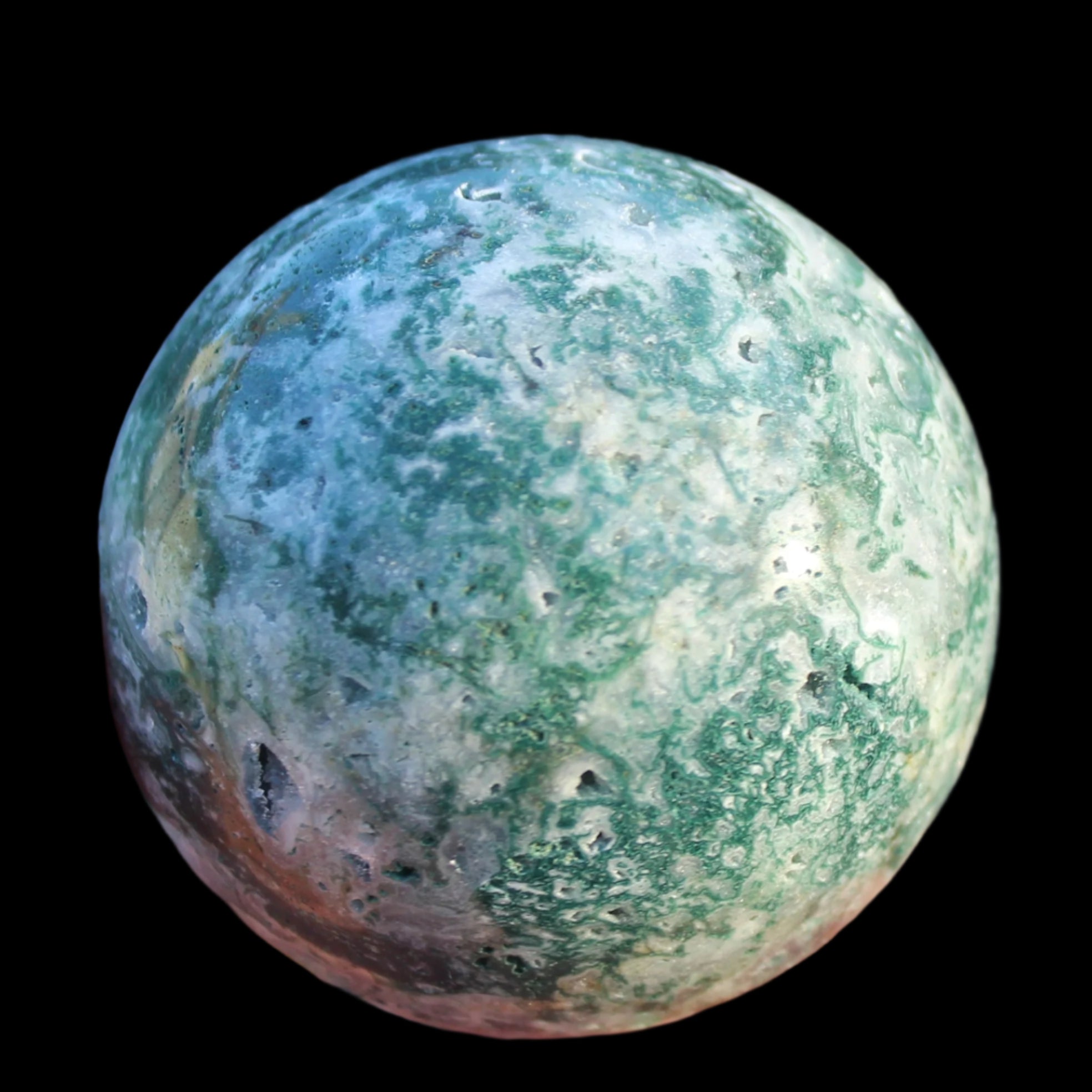Ocean Moss Agate sphere 239g -Rocks and Things Store