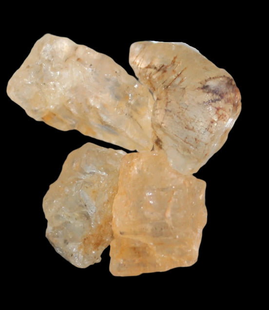 Golden Scapolite from Tanzania 4-6 crystals 11-12g in sunshine - Rocks and Things Store