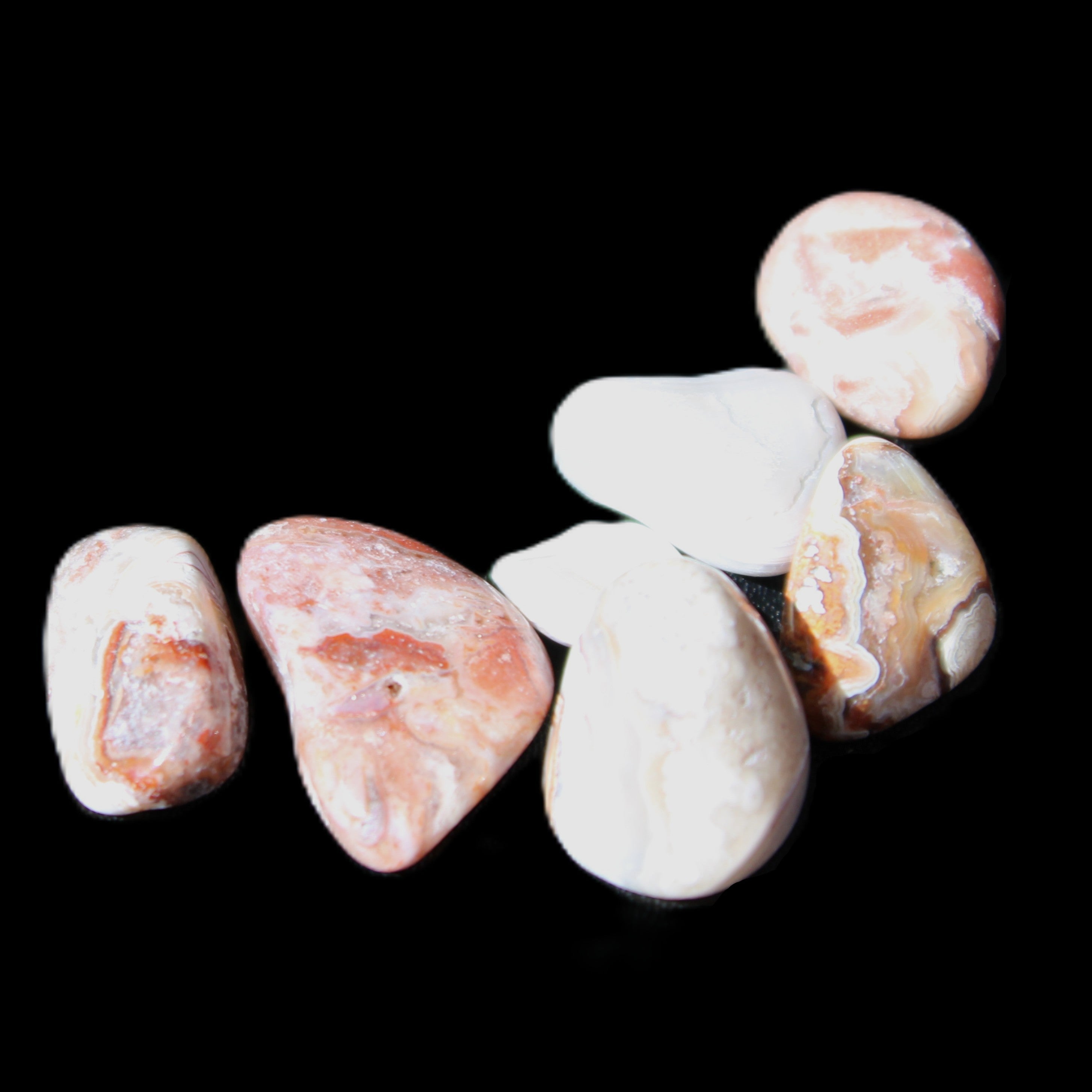 Crazy Lace Agate 3 polished stones from Mexico 10g in sunlight - Rocks and Things Store
