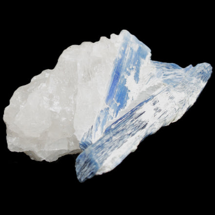 Kyanite blade cluster on Quartz 102*56*42mm 265g in sunlight - Rocks and Things Store