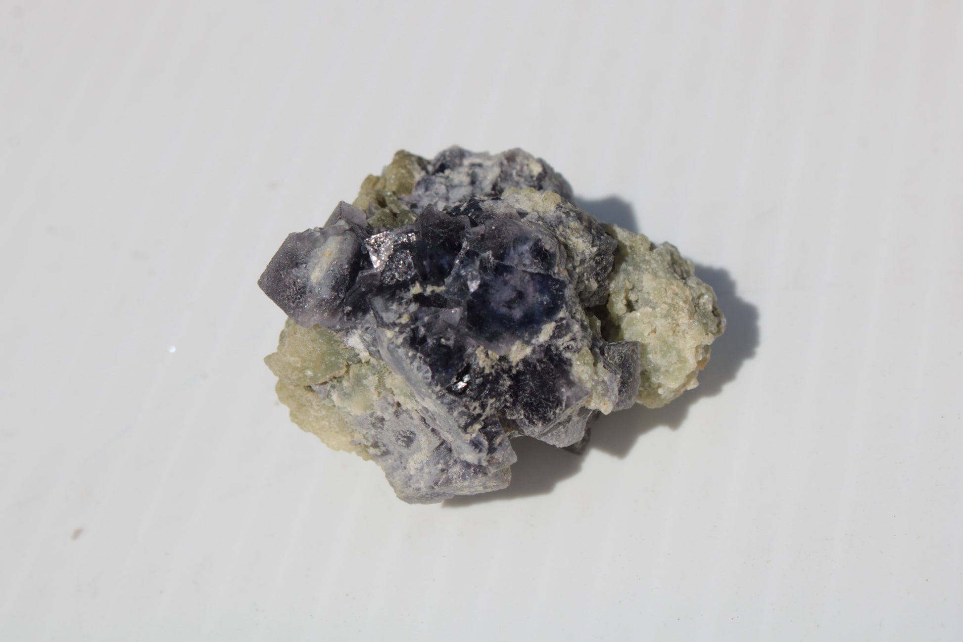 Blue phantom cubic Fluorite crystal with mica from China 31.5g Rocks and Things