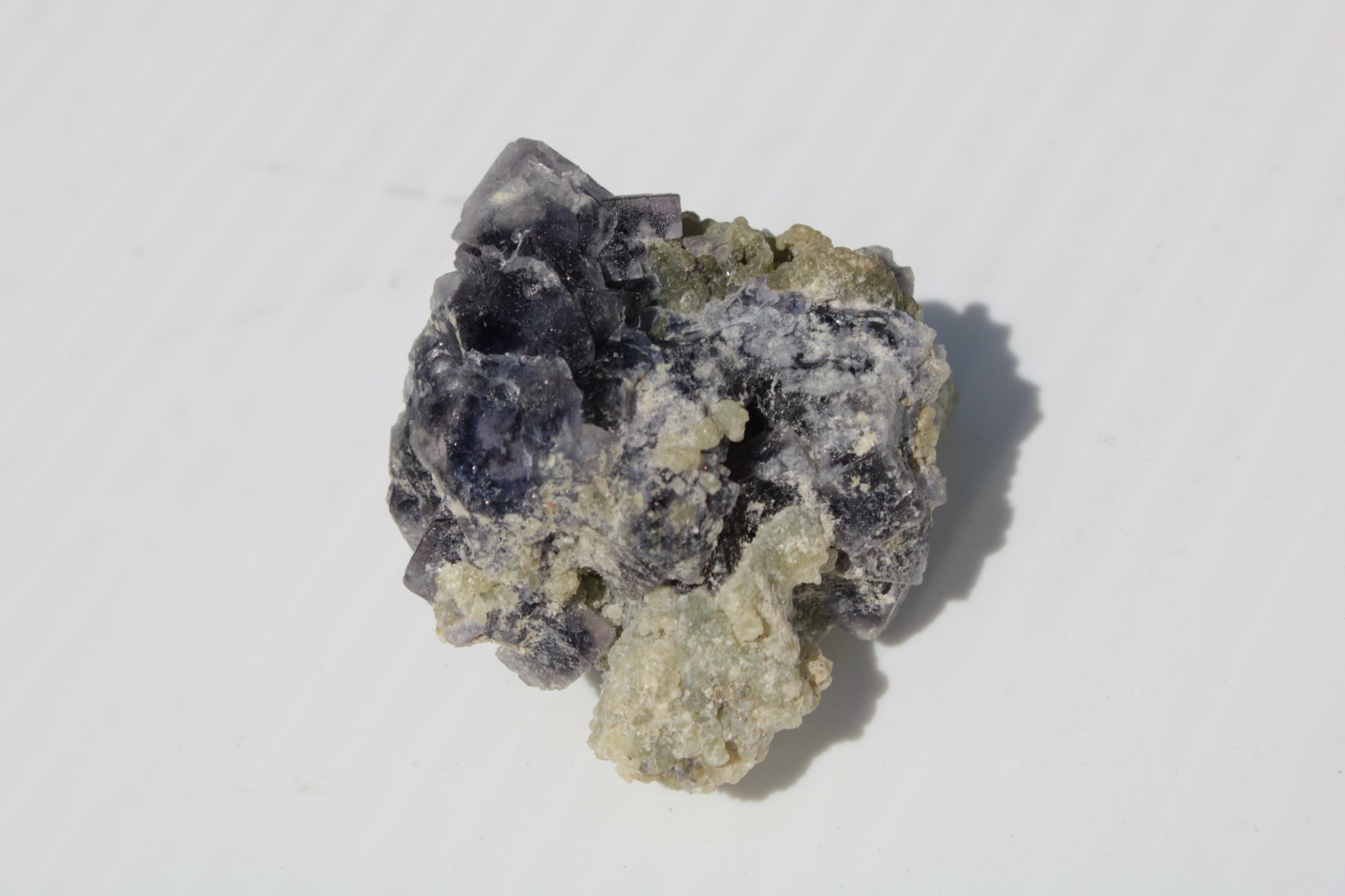 Blue phantom cubic Fluorite crystal with mica from China 31.5g Rocks and Things