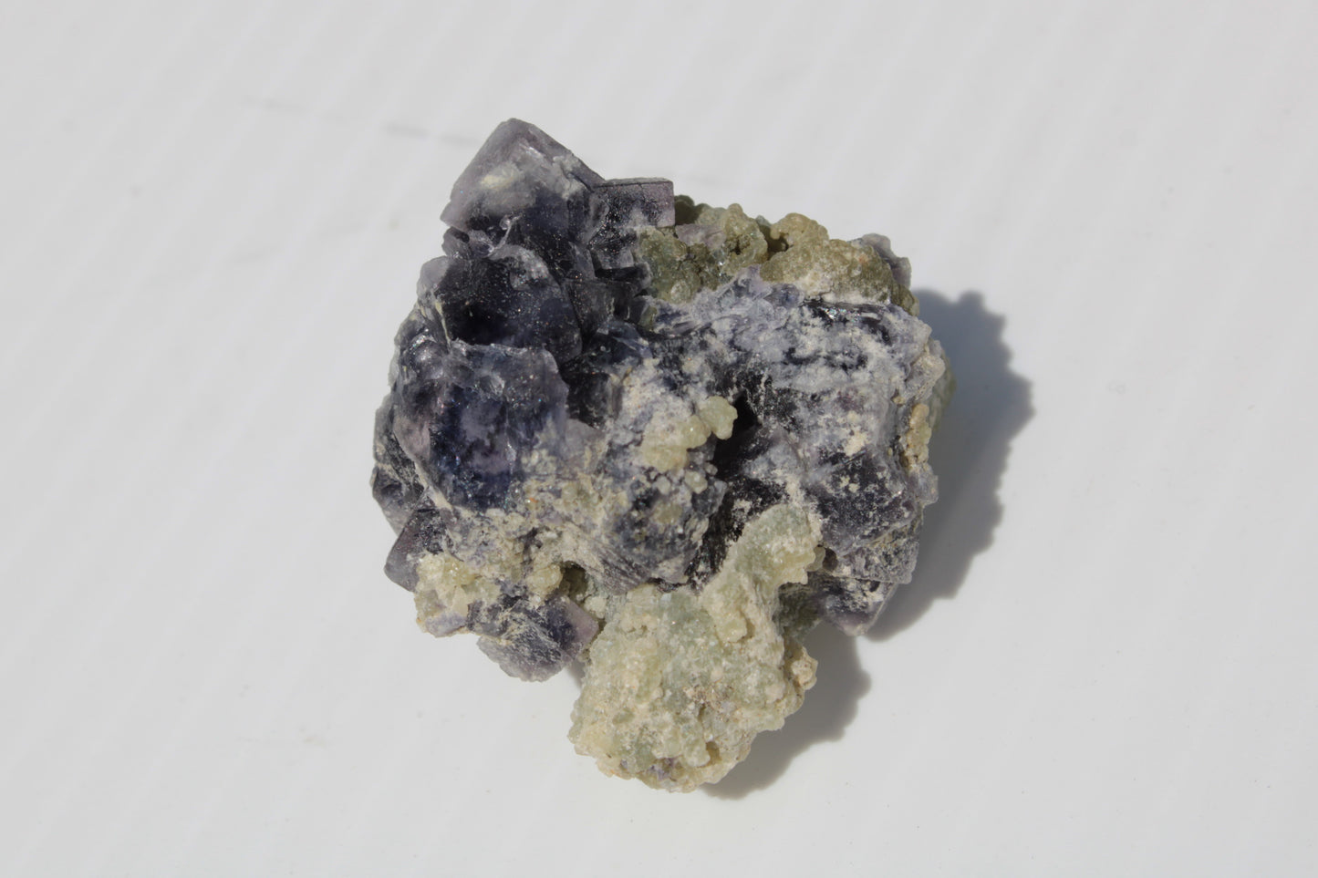 Blue phantom cubic Fluorite crystal with mica from China 31.5g Rocks and Things