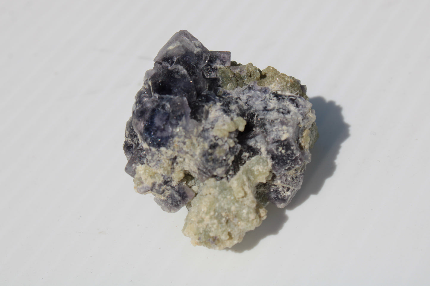 Blue phantom cubic Fluorite crystal with mica from China 31.5g Rocks and Things