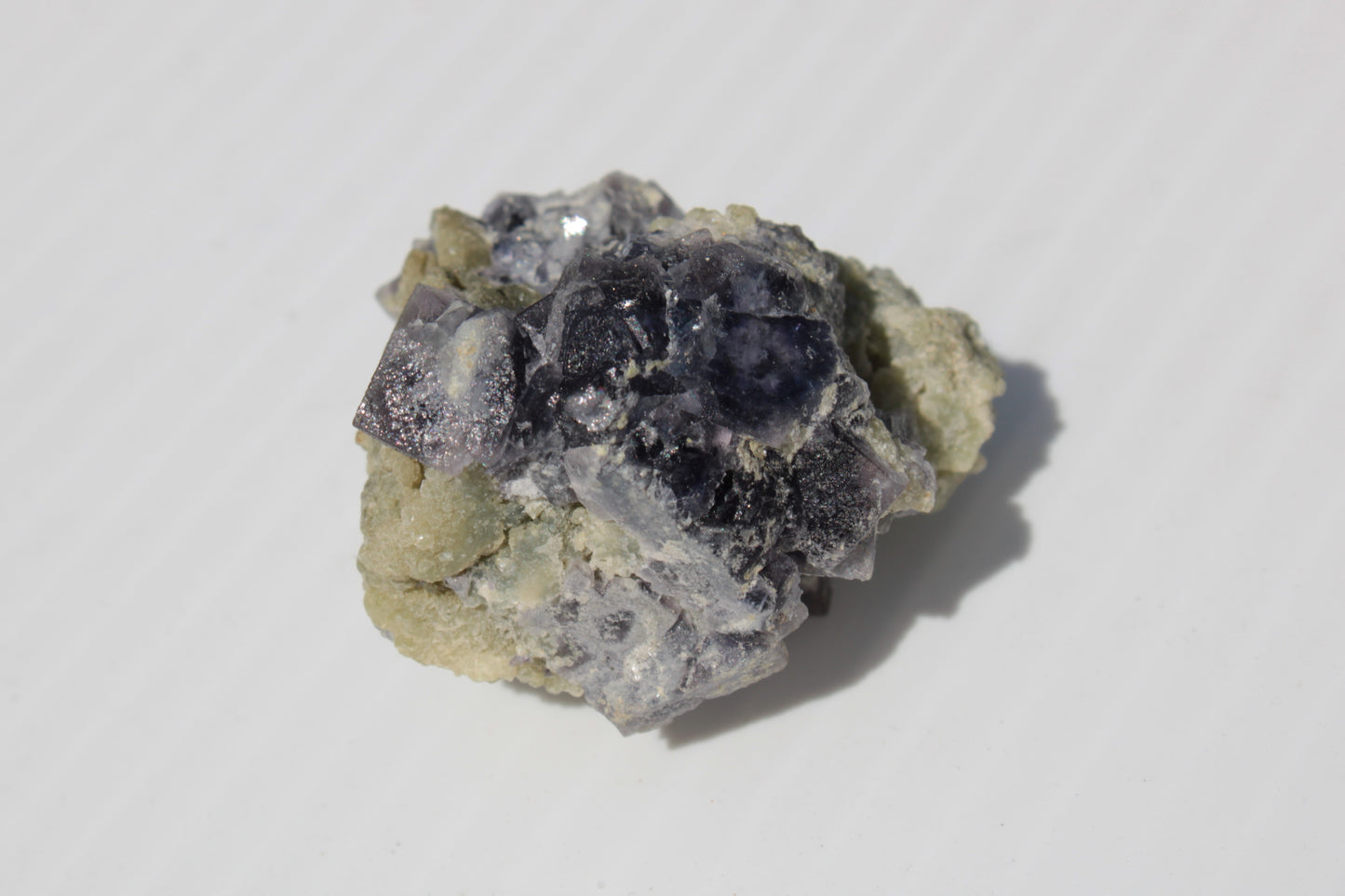 Blue phantom cubic Fluorite crystal with mica from China 31.5g Rocks and Things