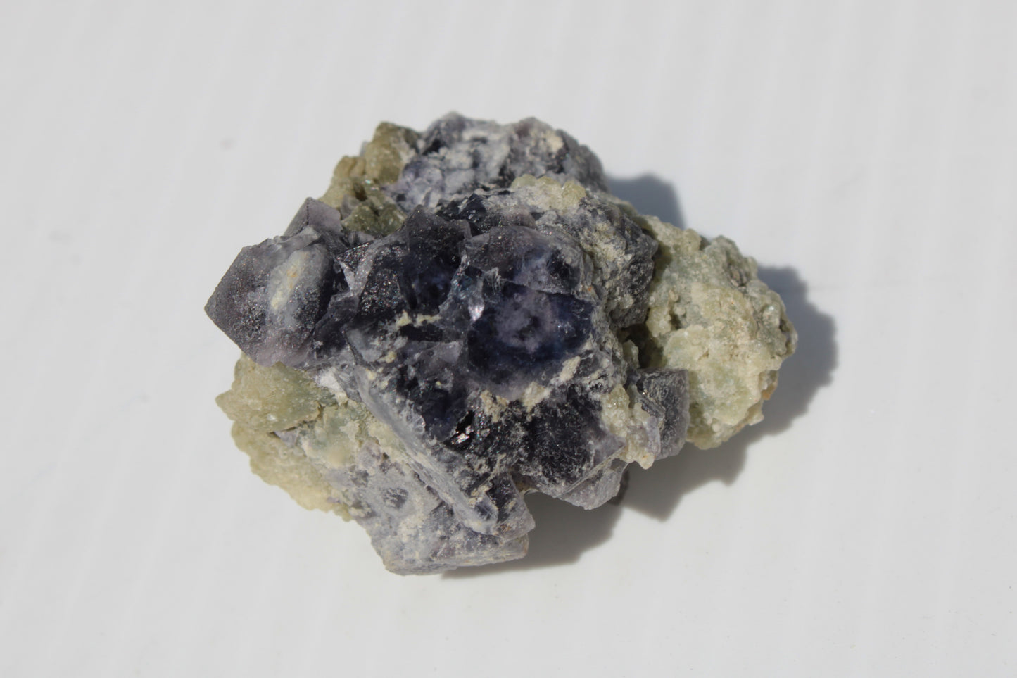 Blue phantom cubic Fluorite crystal with mica from China 31.5g Rocks and Things