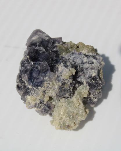 Blue phantom cubic Fluorite crystal with mica from China 31.5g Rocks and Things