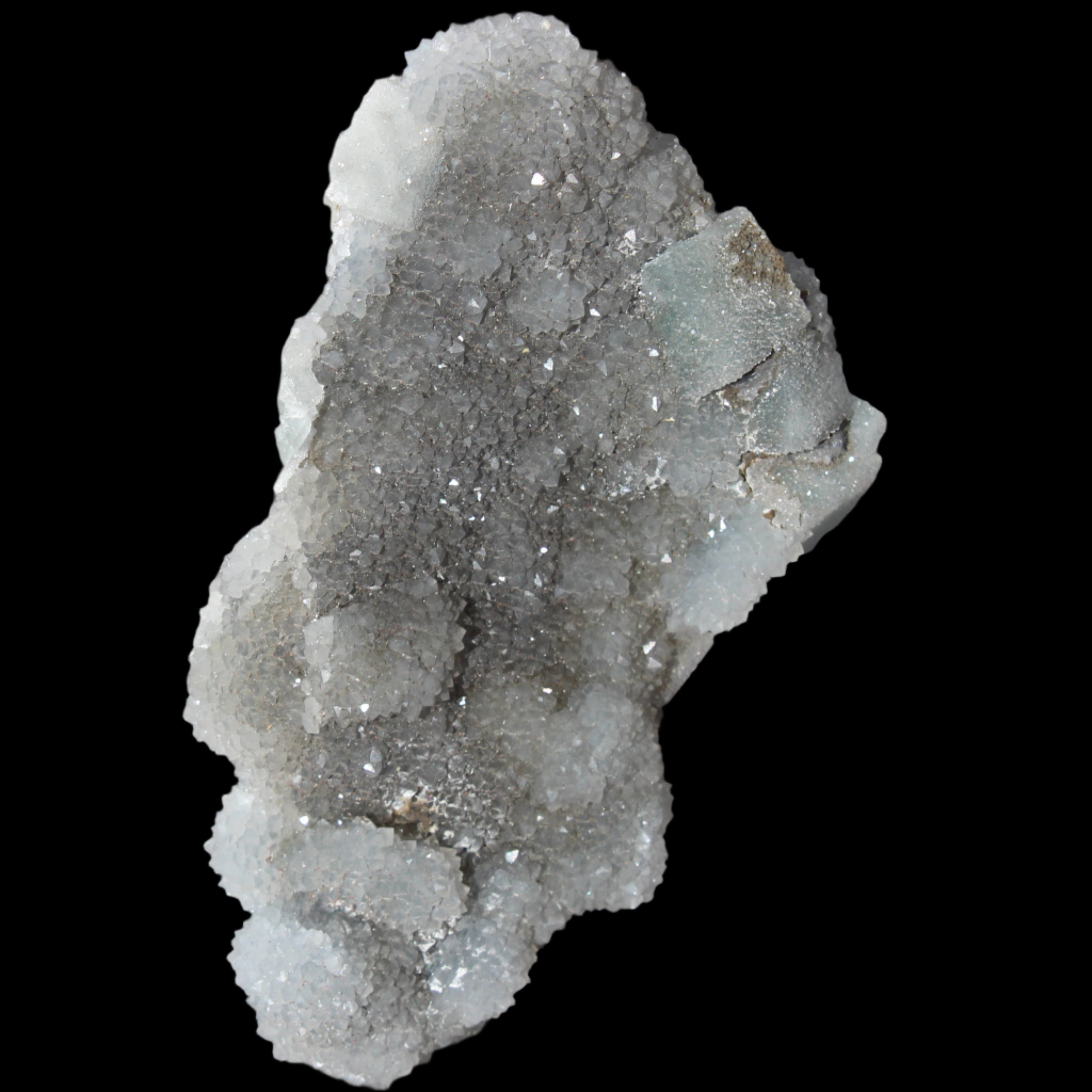 Green granulated cubic Fluorite cluster from Fujian 402g in sunlight - Rocks and Things Store