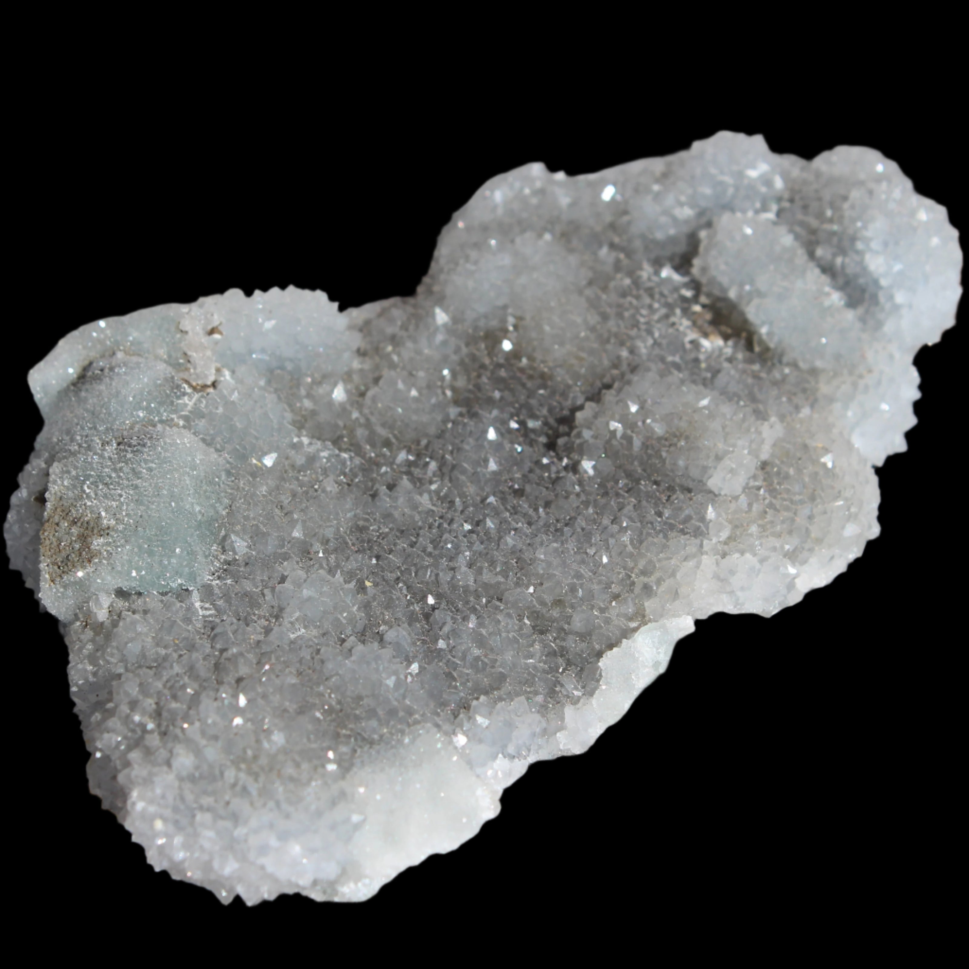 Green granulated cubic Fluorite cluster from Fujian 402g in sunlight - Rocks and Things Store