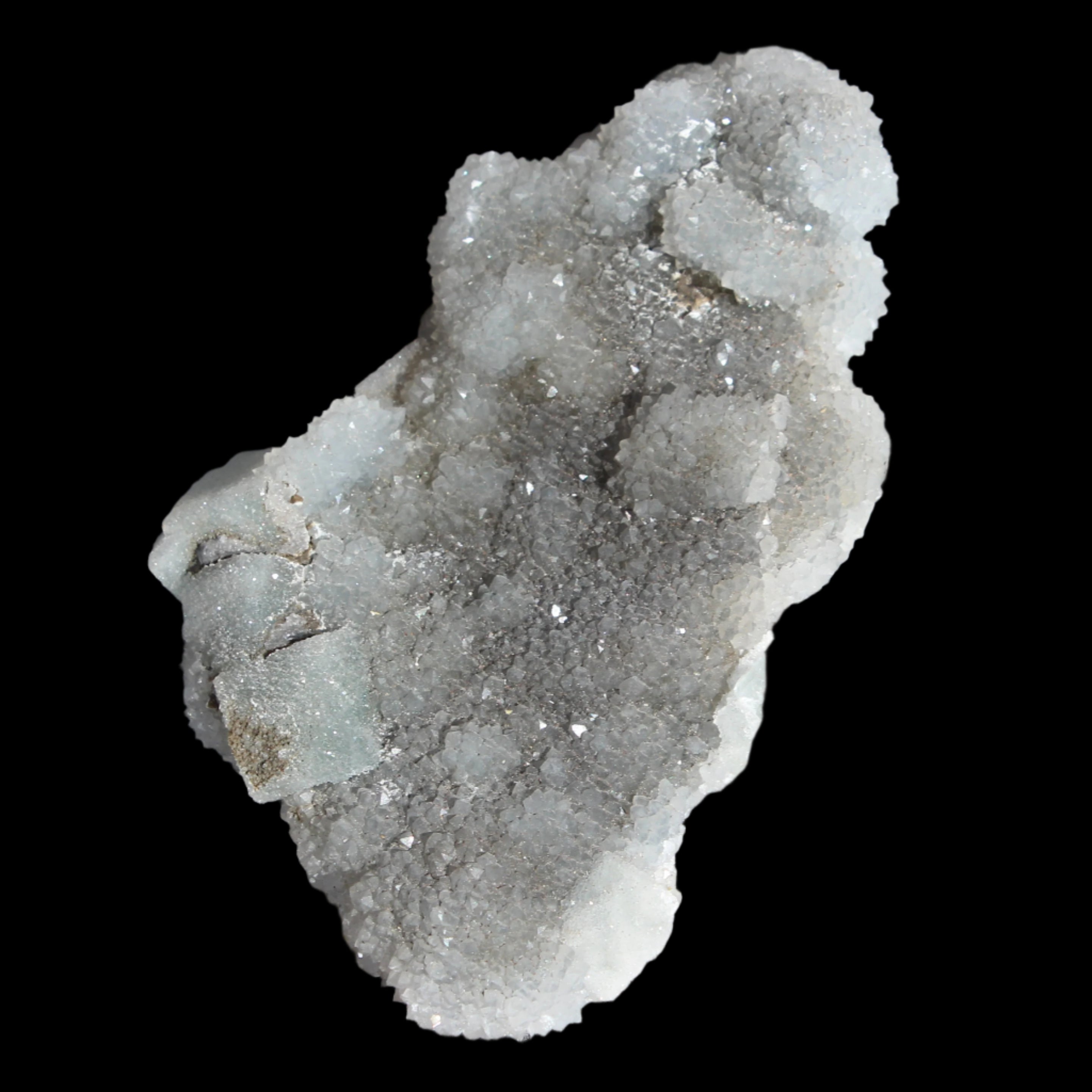 Green granulated cubic Fluorite cluster from Fujian 402g in sunlight - Rocks and Things Store