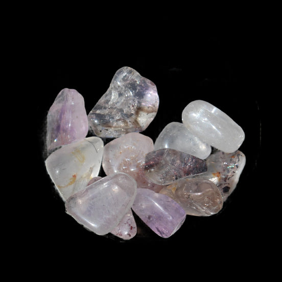Super Seven Amethyst polished tiny crystals 12g in sunlight - Rocks and Things Store