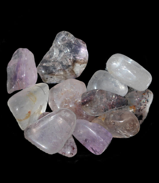 Super Seven Amethyst polished tiny crystals 12g in sunlight - Rocks and Things Store
