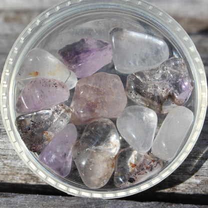 Super Seven Amethyst polished tiny crystals 12g Rocks and Things