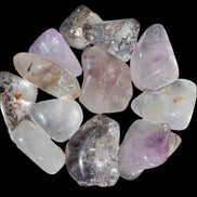 Super Seven Amethyst polished tiny crystals 12g in sunlight - Rocks and Things Store