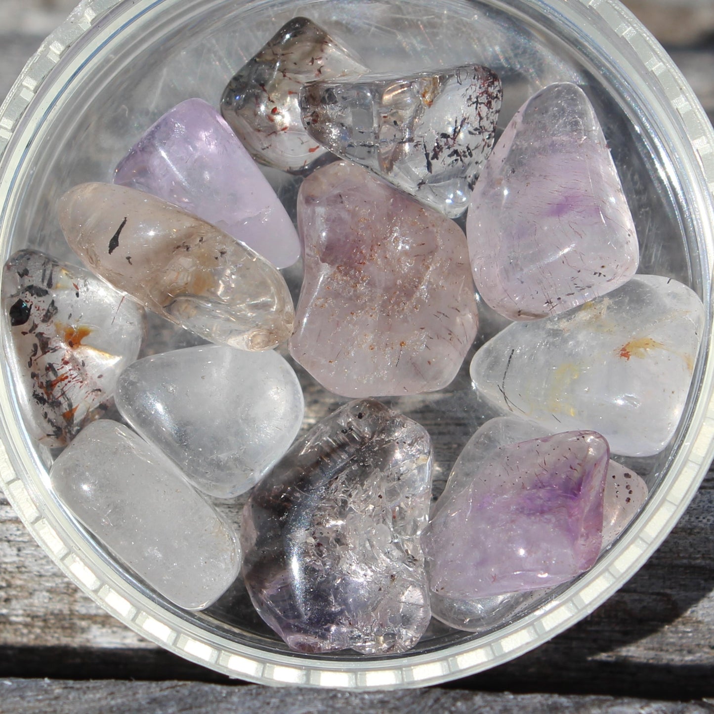 Super Seven Amethyst polished tiny crystals 12g Rocks and Things