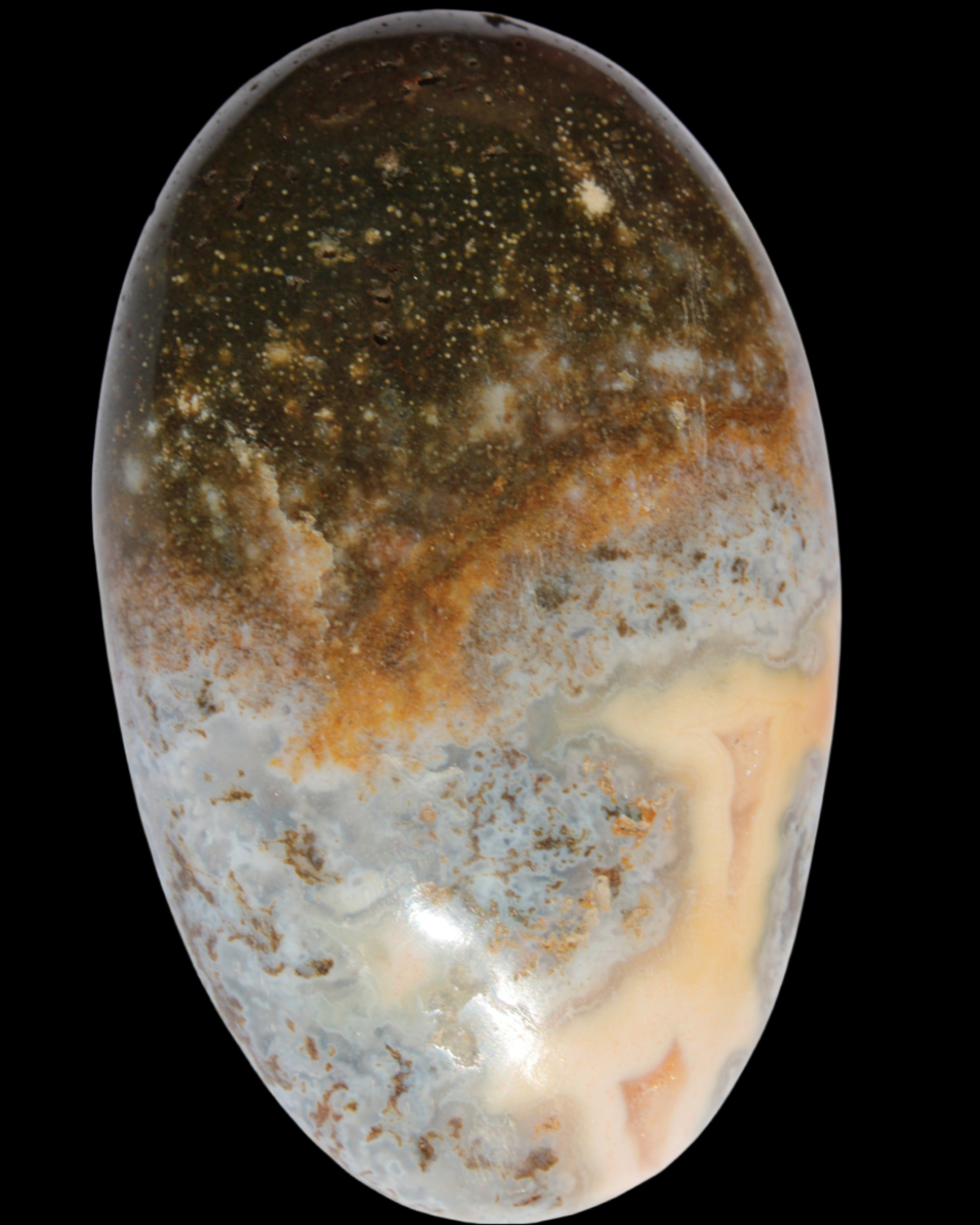 Ocean Jasper palmstone 81g - Rocks and Things Store