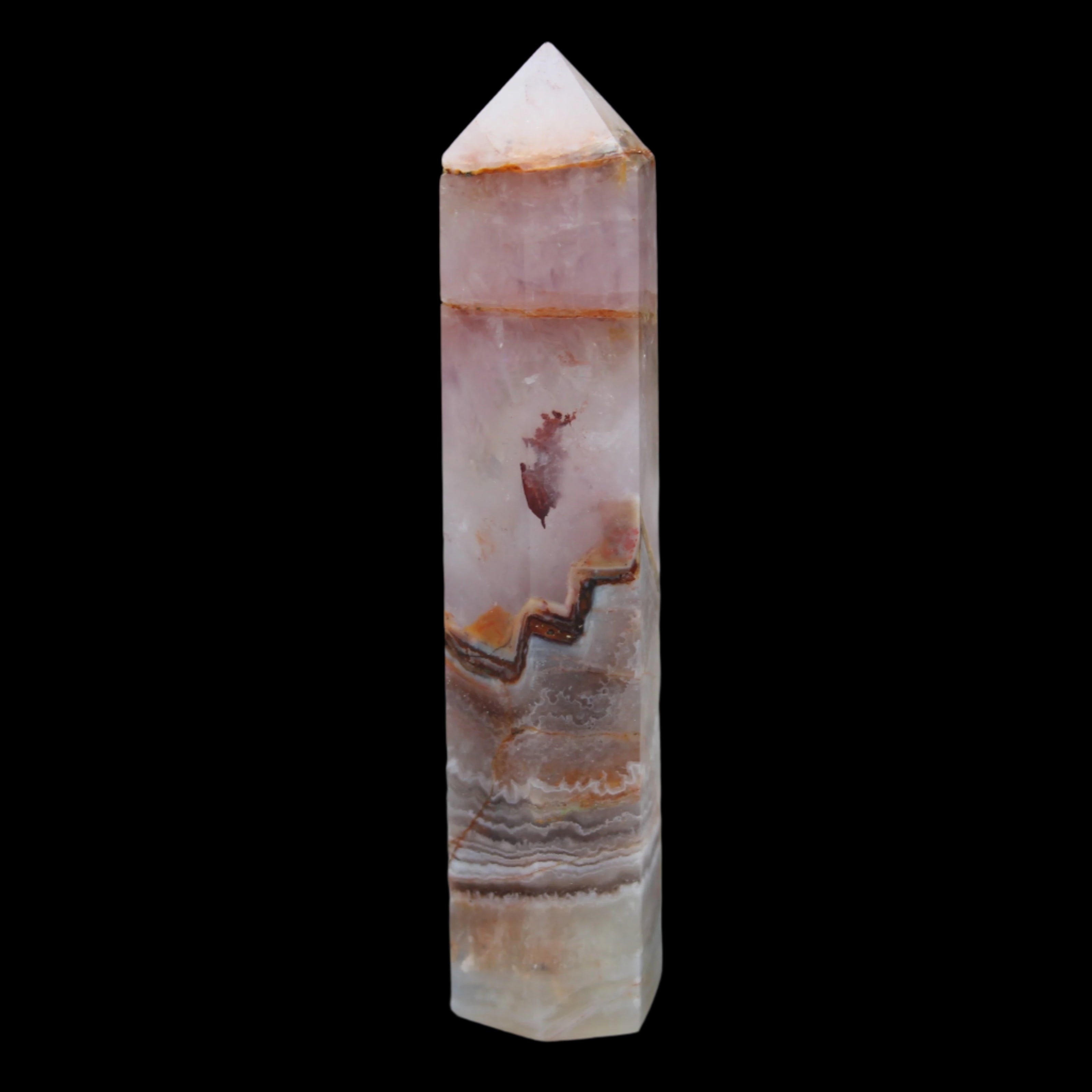 Super Seven Amethyst obelisk 119g in sunlight - Rocks and Things Store