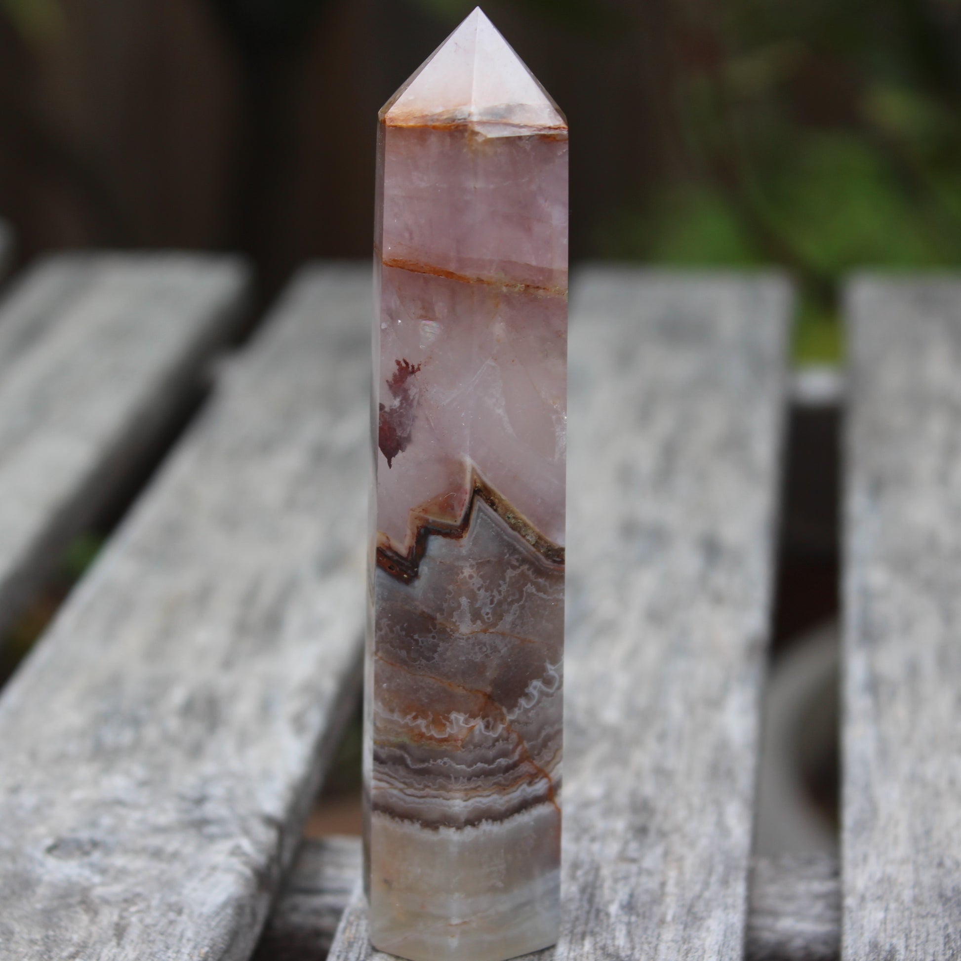 Super Seven Amethyst obelisk 119g Rocks and Things