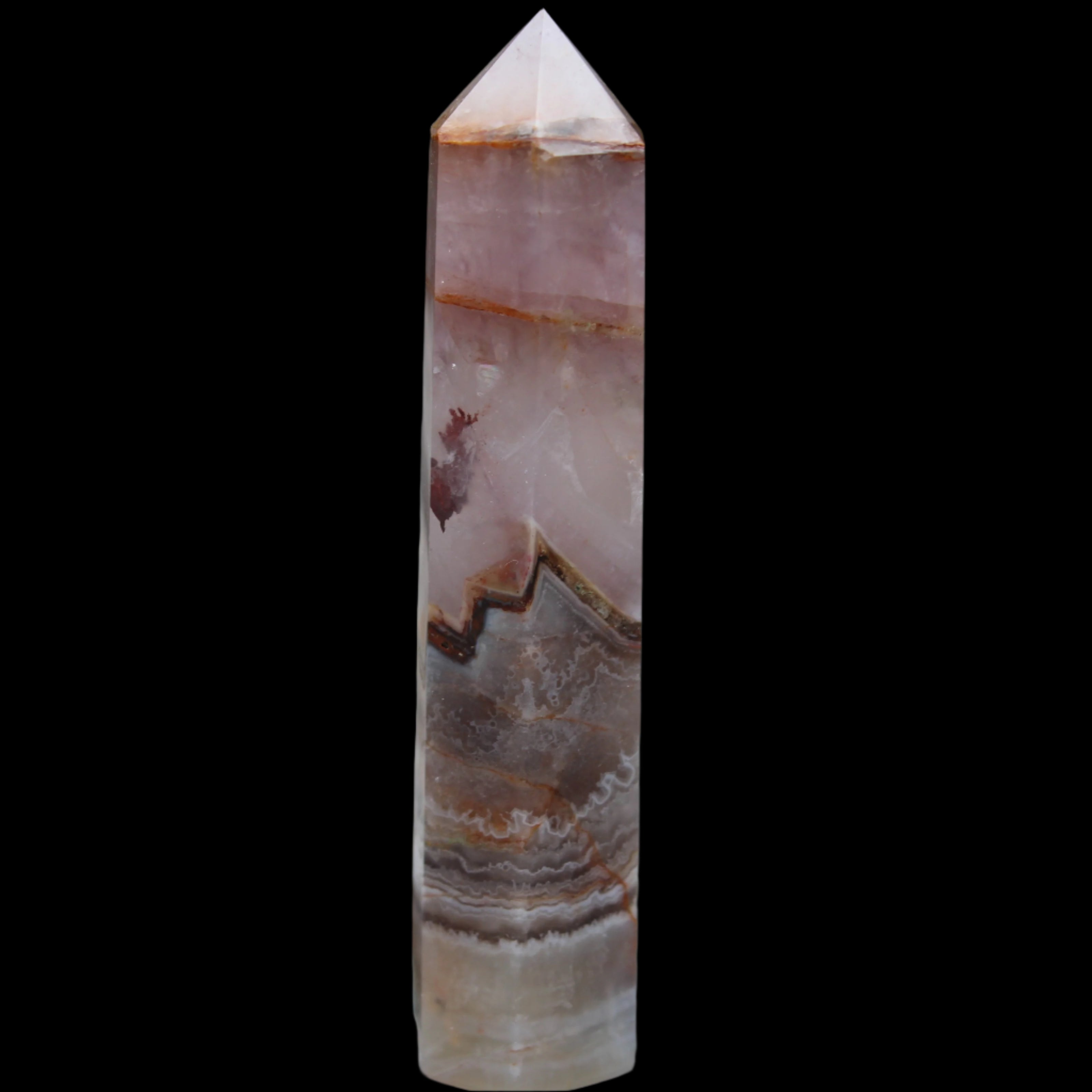 Super Seven Amethyst obelisk 119g in sunlight - Rocks and Things Store