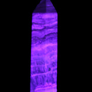 Caribbean Calcite Blue Aragonite wand 71g in UV light - Rocks and Things Store