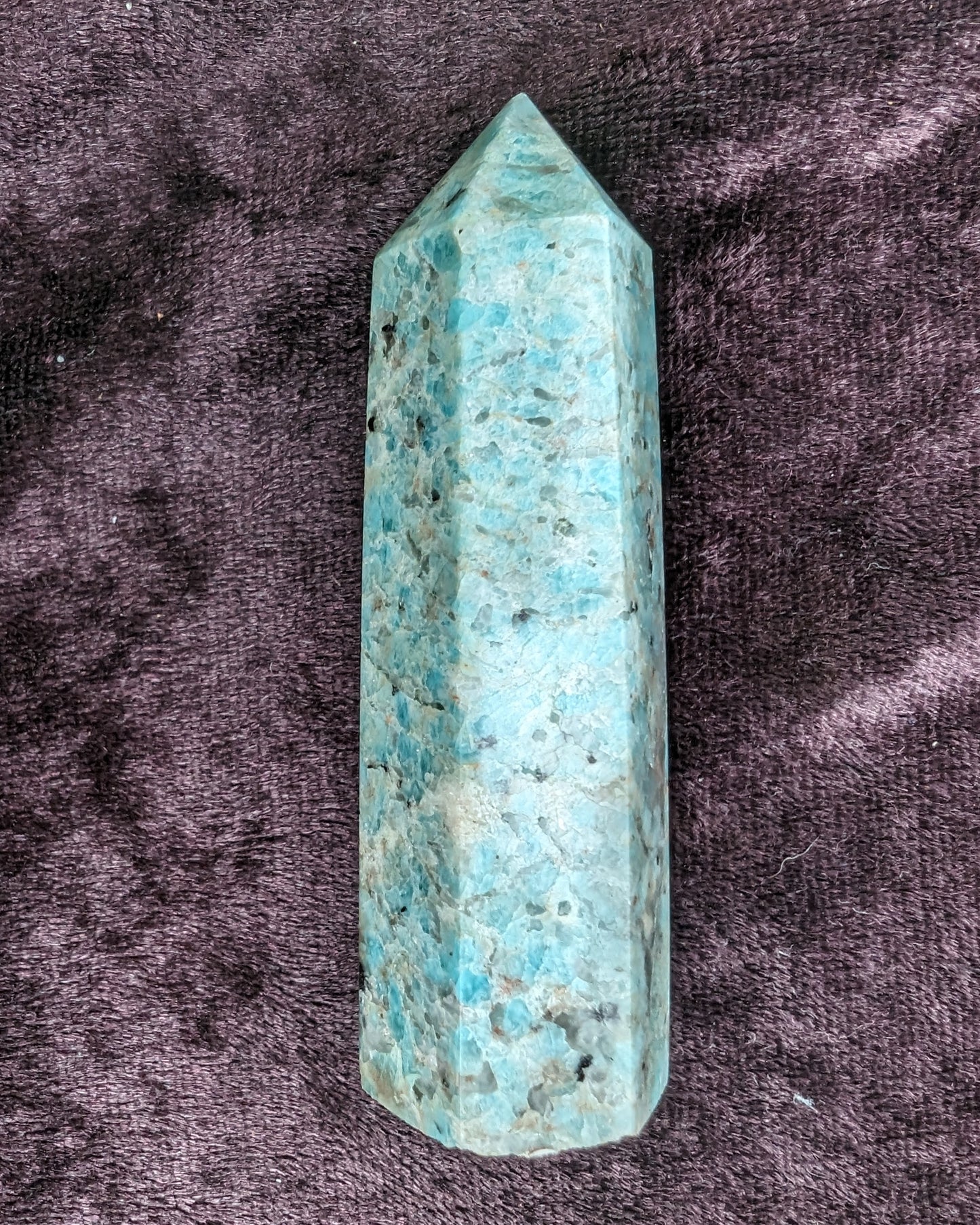 Aqua Blue Amazonite wand from Peru 53g