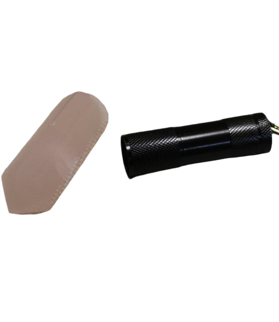 Roceei bright UV torch 87mm aluminium alloy body without batteries in white LED light - Rocks and Things Store