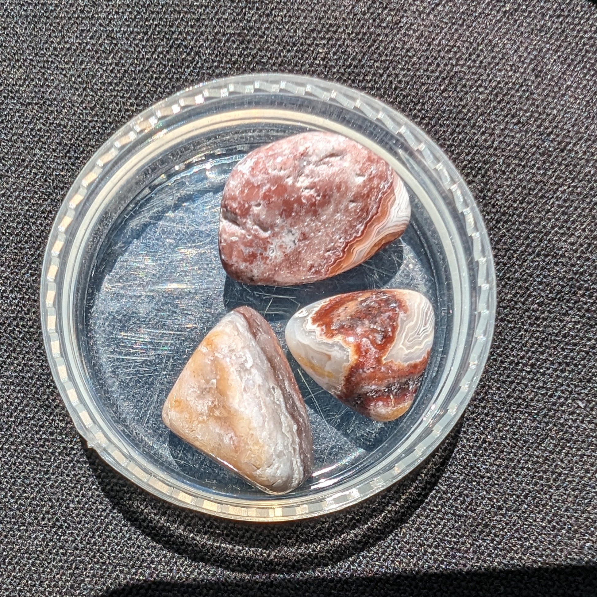 Crazy Lace Agate 3/4 tiny polished stones from Mexico 7-8g Rocks and Things