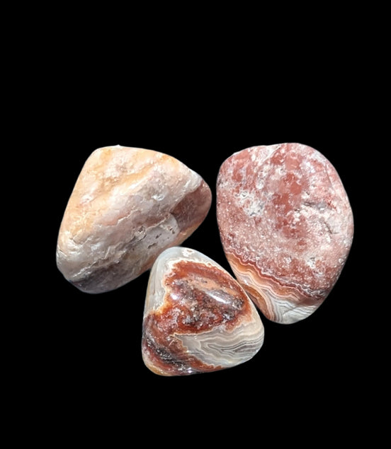Crazy Lace Agate 3/4 tiny polished stones from Mexico 7-8g in sunlight - Rocks and Things Store